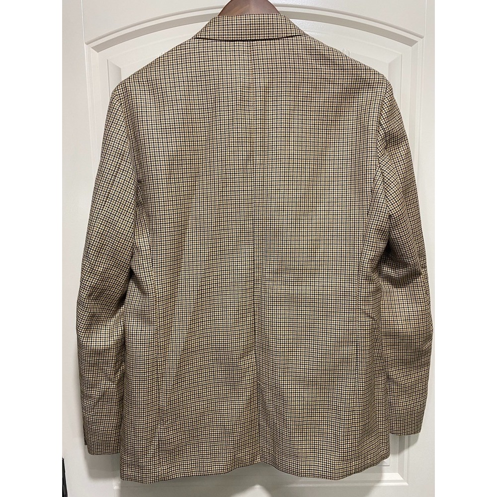 J Crew Blazer Mens 40R Ludlow British Moon Cloth Houndtooth Wool Linen Blend - Picture 2 of 13